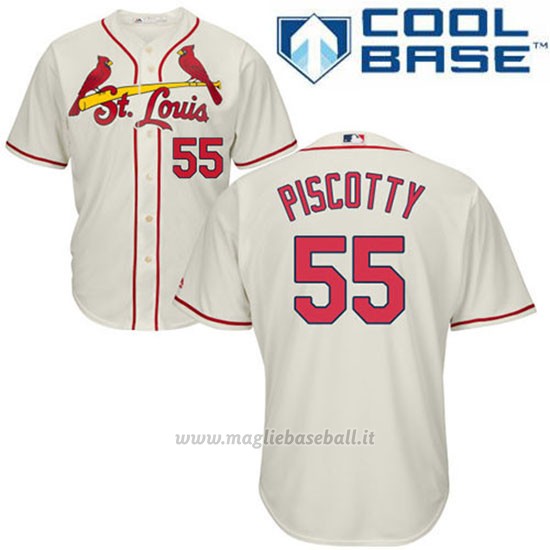 Maglia Baseball Uomo St. Louis Cardinals Stephen Piscotty Crema Cool Base